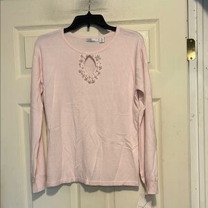 Luxe 360 by Mercer Street Studio Light Pink Long Sleeve Sweater Size Medium
